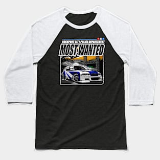 ICONIC NFS MOSTWANTED CAR  #1 BLACKLIST-WITH BACKGROUND Baseball T-Shirt